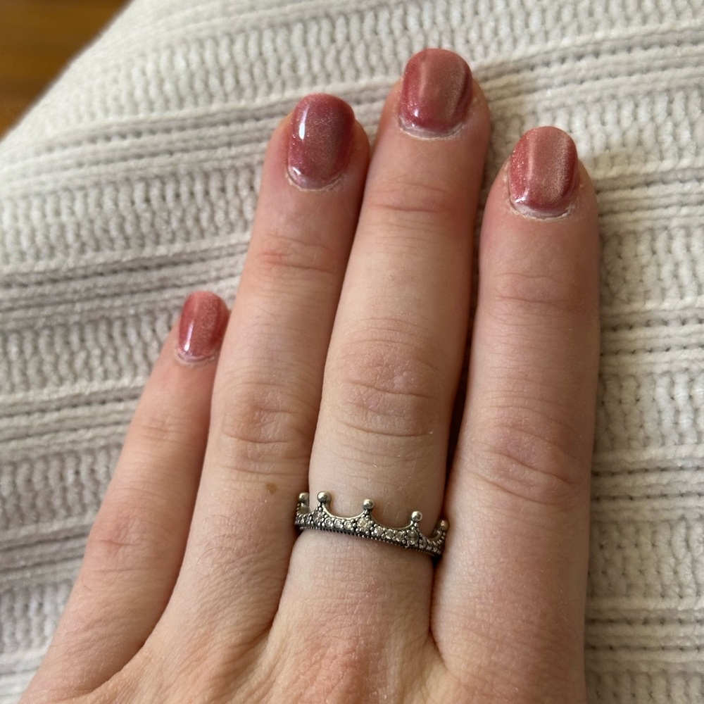Elegant Silver Crown Ring